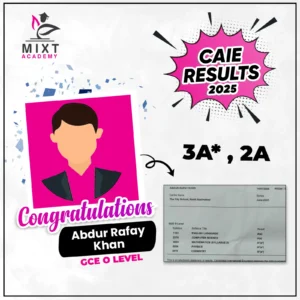 1:1 tutoring 76 Abdur Rafay khan result