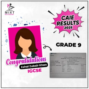 1:1 tutoring 71 Eshal Zubair Khan result