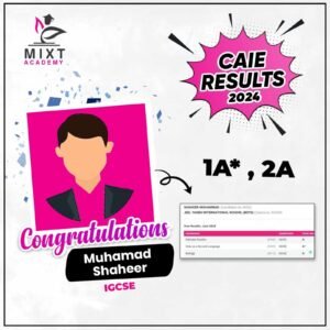 1:1 tutoring 67 Muhammad Shaheer result