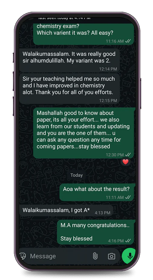 testmonial, Exam result