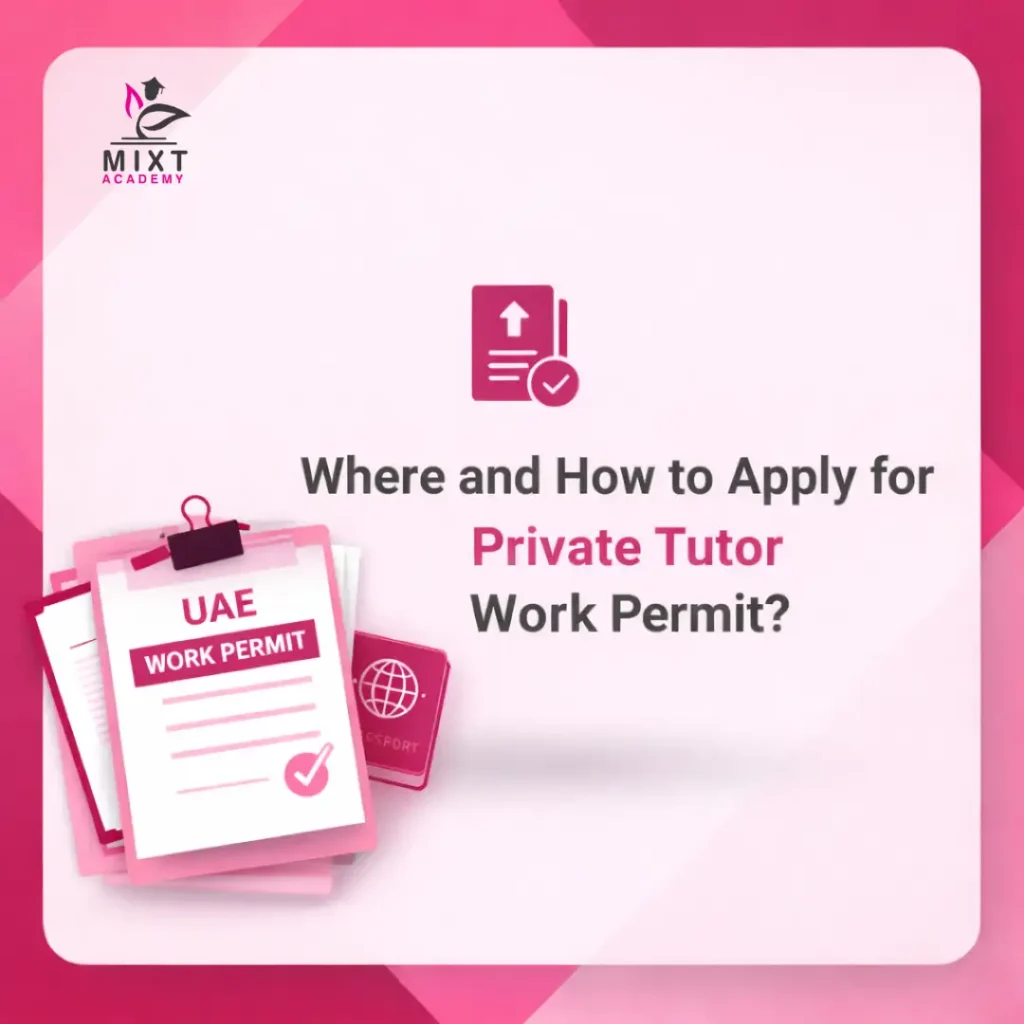 Where and how to apply for a private tutor work permit in the UAE with documents and passport icon