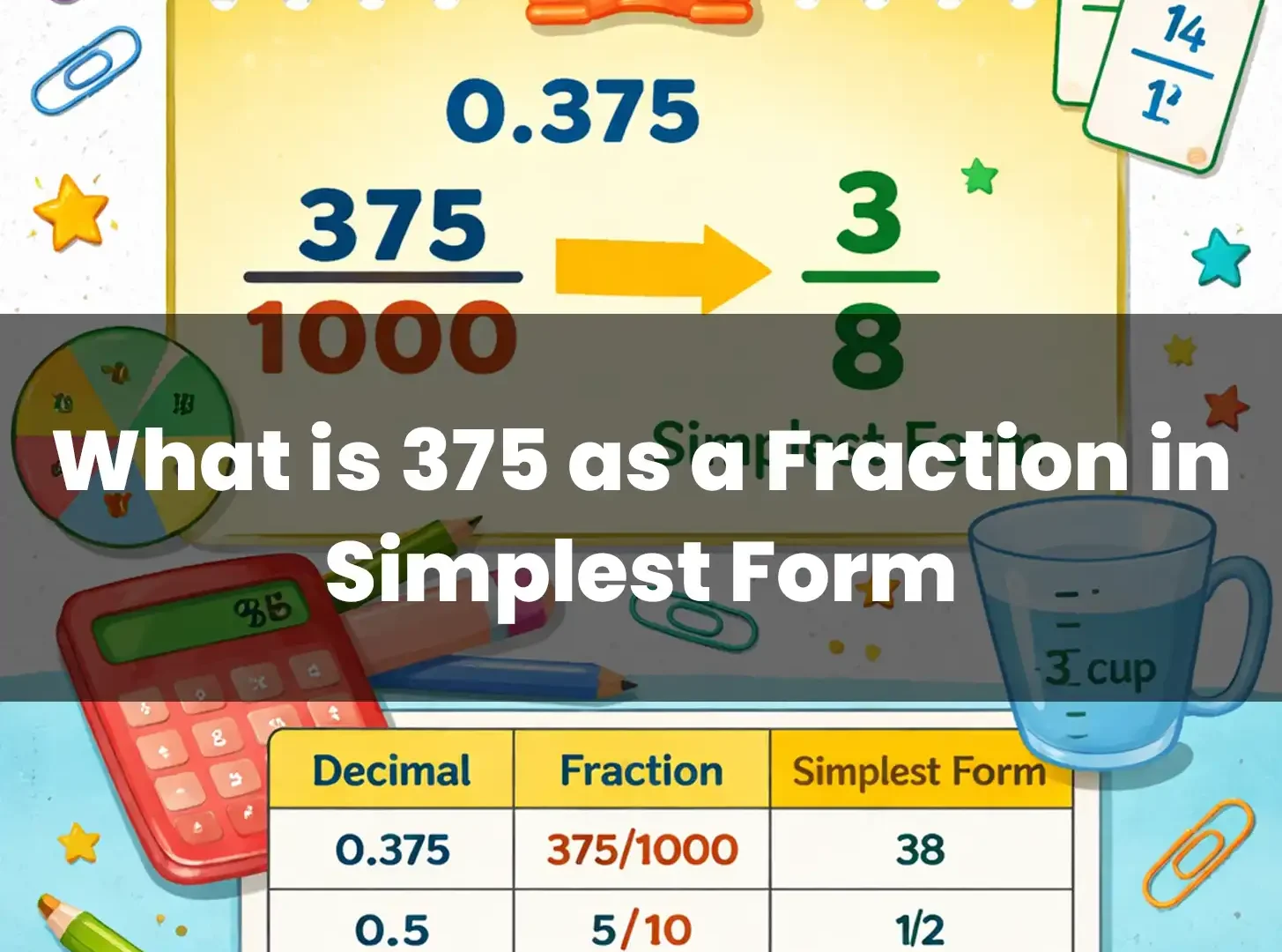 What is 375 as a Fraction in Simplest Form | Step Guide