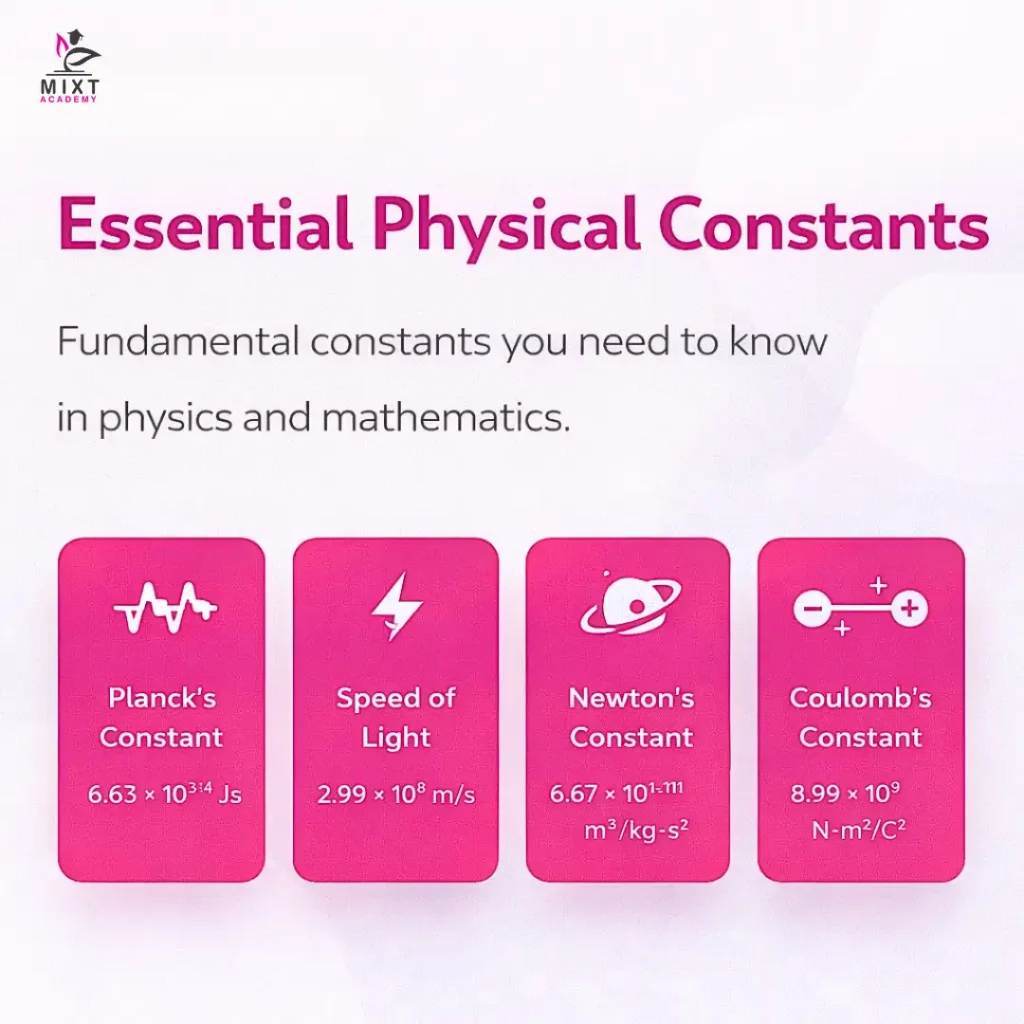 An image showing essential physical constants