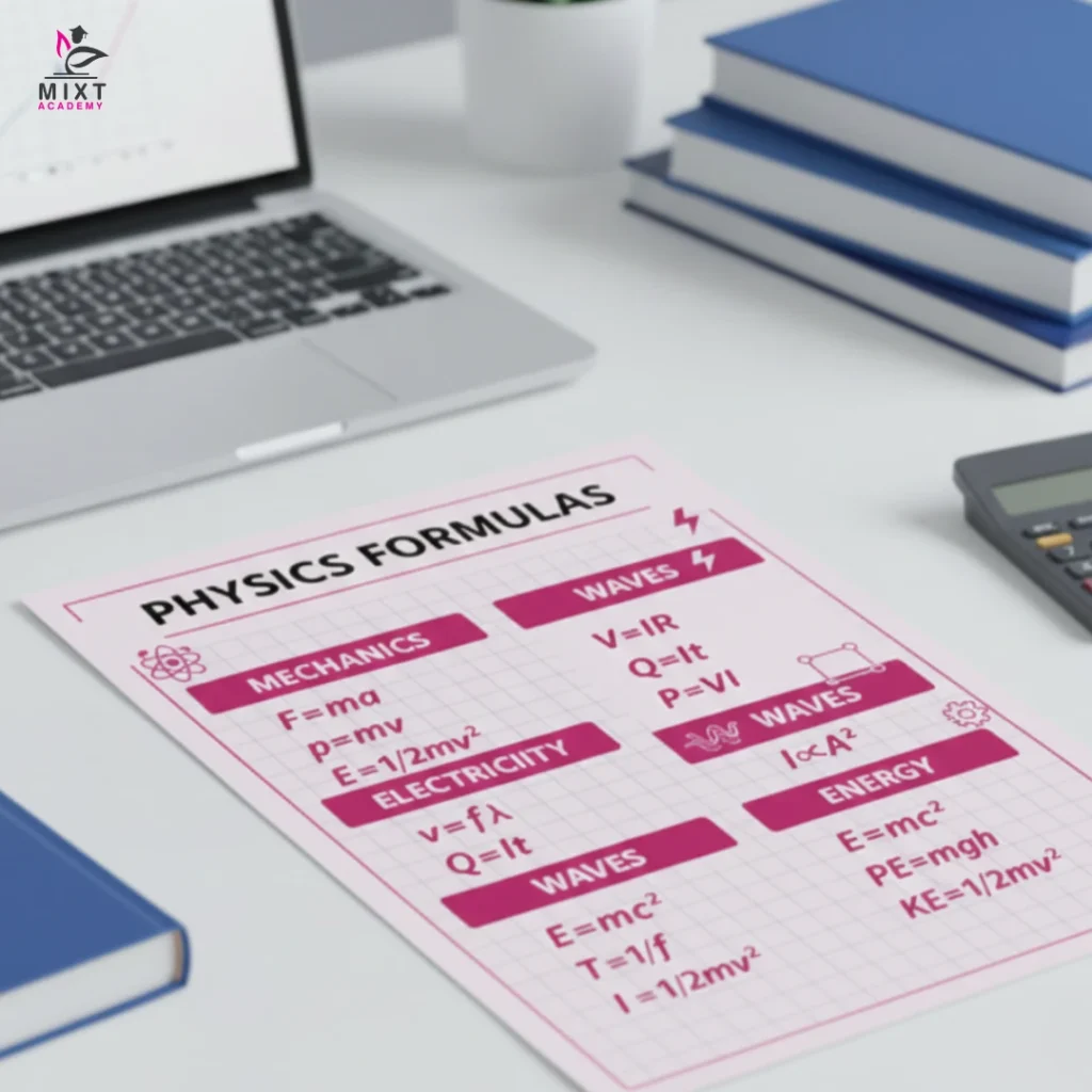Physics Formula Sheet Overview Mixt Academy