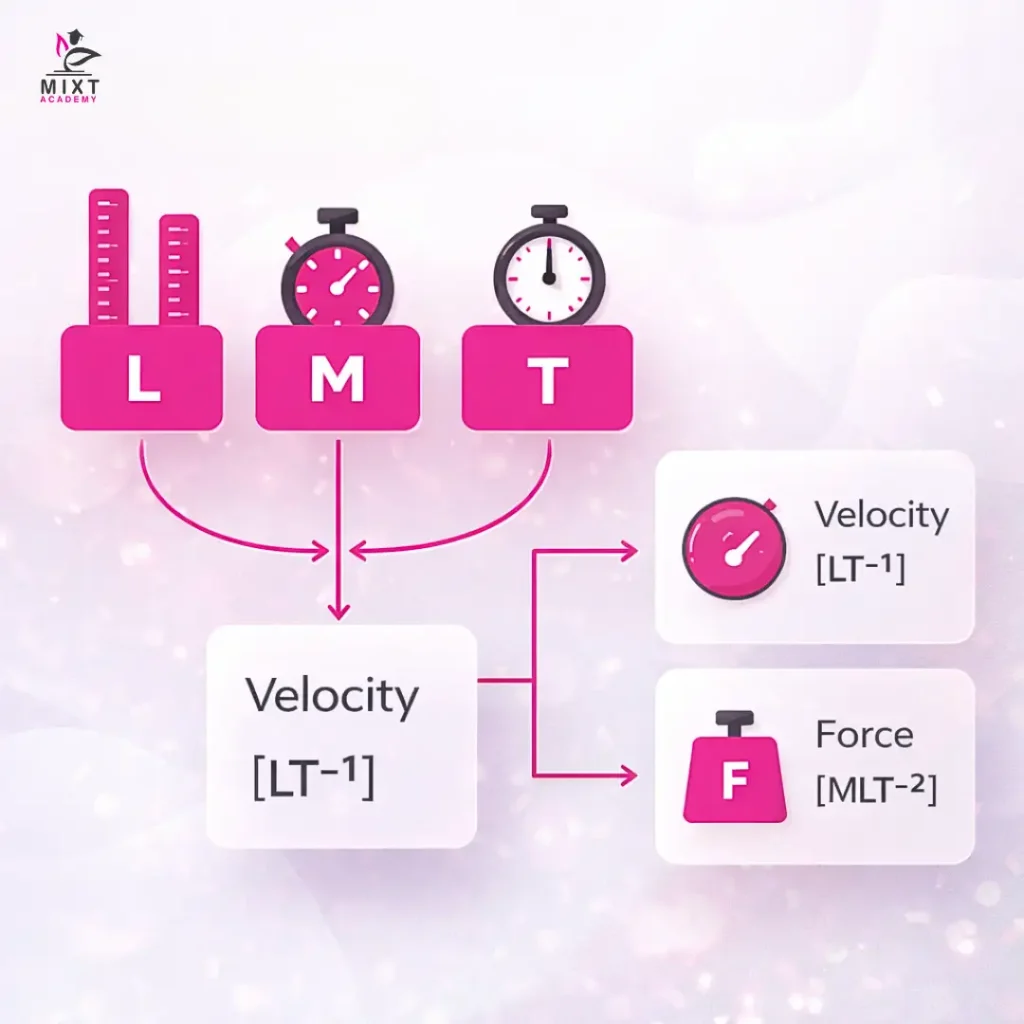 An image showing fundamental dimensions of physical quantities