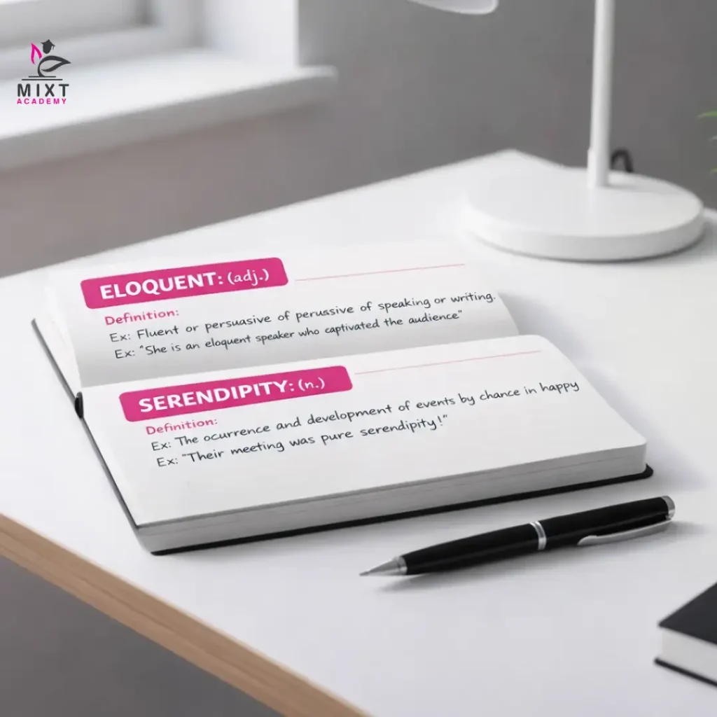 Vocabulary journal for recording new words and examples‑mixt‑academy