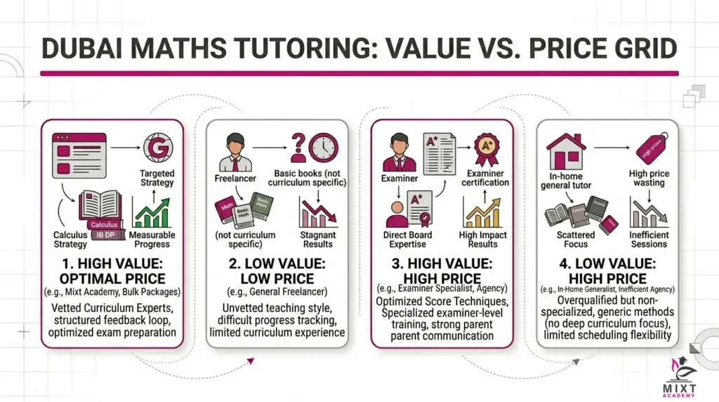 Best Value for Money Maths Tutors in DubaiDubai Math Tutoring Value vs. pricing Grid
