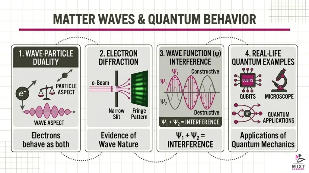 The Quantum Matter Waves are in the domain of Quantum Physics.