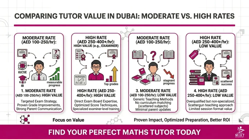 Consider Online vs In-Person comparing tutor value in dubai 