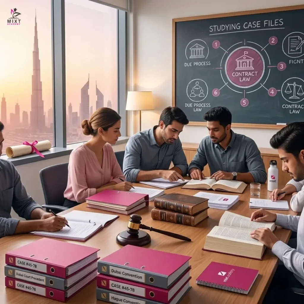 Students studying at law universities in Dubai